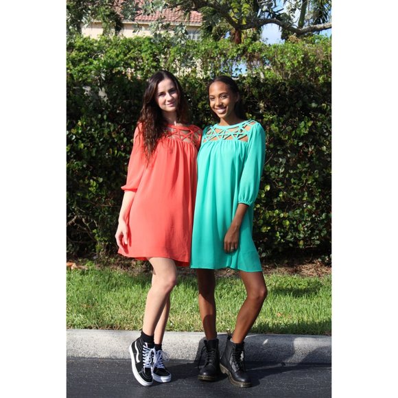 Kori America Lattice Baby Doll Dress, Green - Picture 6 of 6